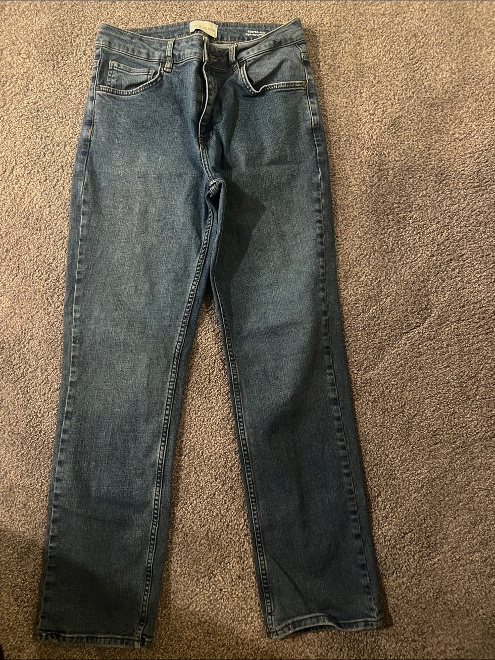 lola Women's Straight Leg Jeans in Blue Denim